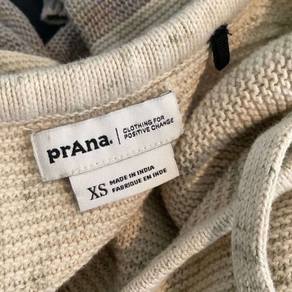 Prana Crystal Beach Baja Style Hooded Sweater Kangaroo Pocket XS - Picture 7 of 8